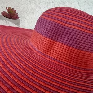 New Orange Purple Brim Straw Hat